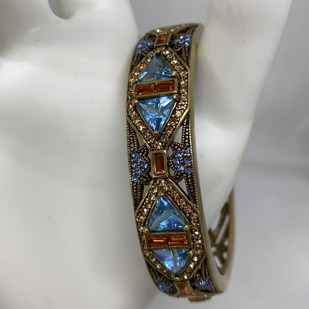 Stunning Art Deco inspired hinged bangle bracelet